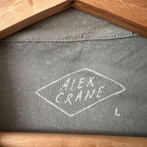 Alex Crane Linen Knit Ola Short Sleeve Button Up Shirt Moss Green Men's Size L - Picture 5 of 9